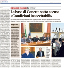 Cona, sopralluogo della Commissione d'inchiesta sui migranti (Nuova Venezia, Il Gazzettino e Il Corriere Veneto)