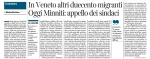In Veneto altri duecento migranti. Oggi Minniti: appello dei sindaci (Corriere del Veneto)