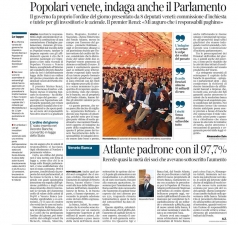Popolari venete, indaga anche il Parlamento (Corriere Veneto)