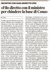 «Filo diretto con il ministro per chiudere la base di Cona» (la Nuova Venezia)