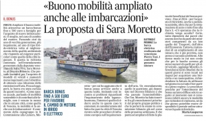 “Buono mobilità ampliato anche alle imbarcazioni” La proposta di Sara Moretto (Il Gazzettino)