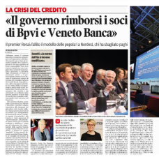 Ordine del giorno Banche venete – rassegna stampa La Nuova Venezia